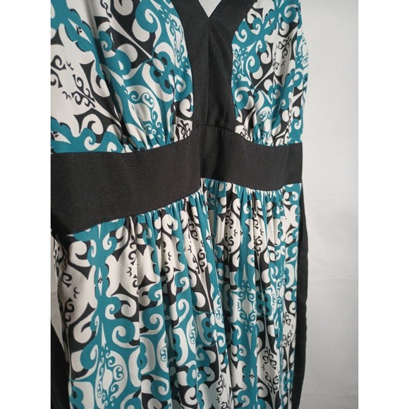 Trulli Ladies Sz 10 Sleeveless Blue Dress Floral Print Tie Waist - Picture 14 of 15